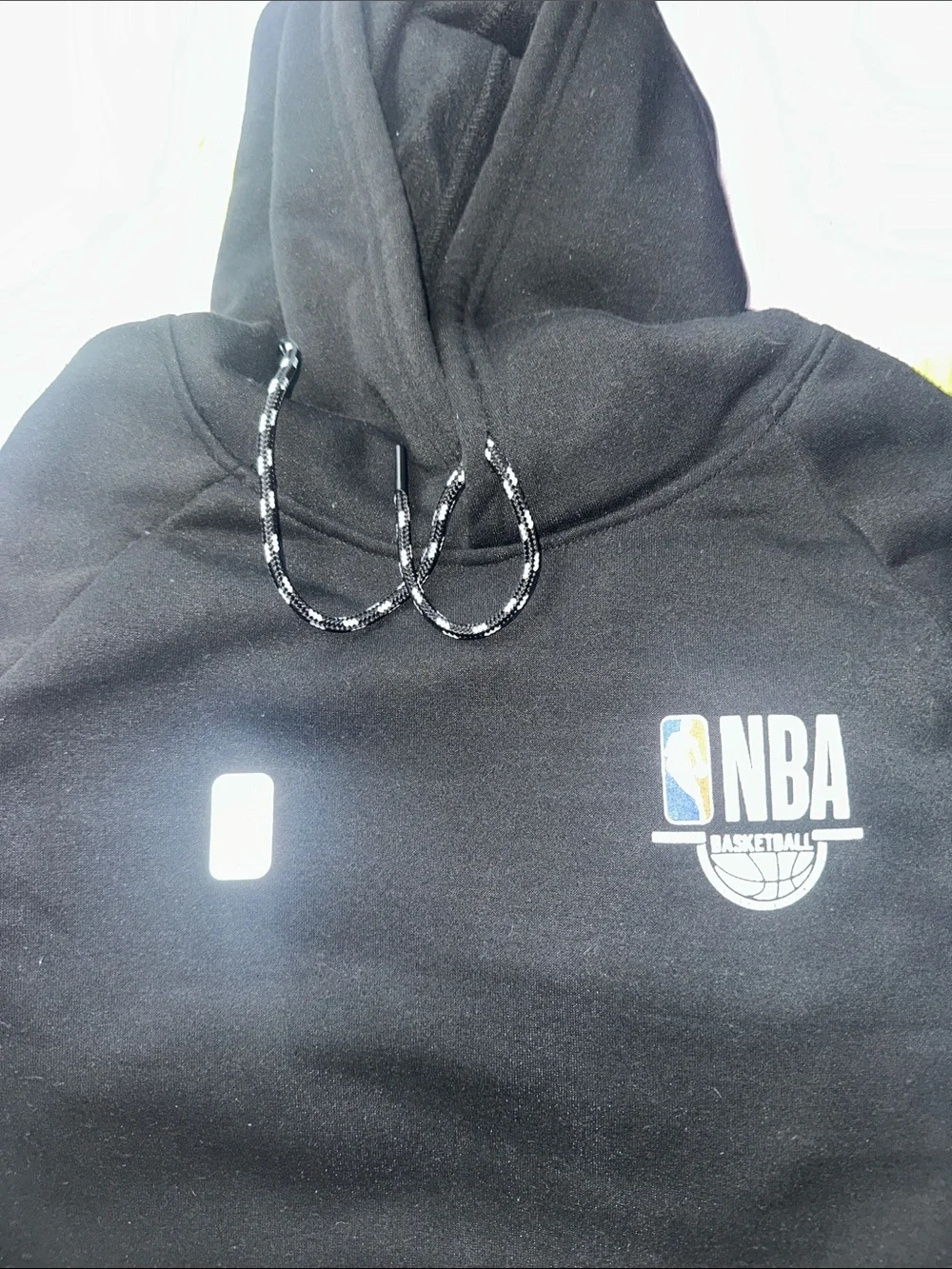 NBA Black Crewneck Pullover Hoodie with Chest Logo